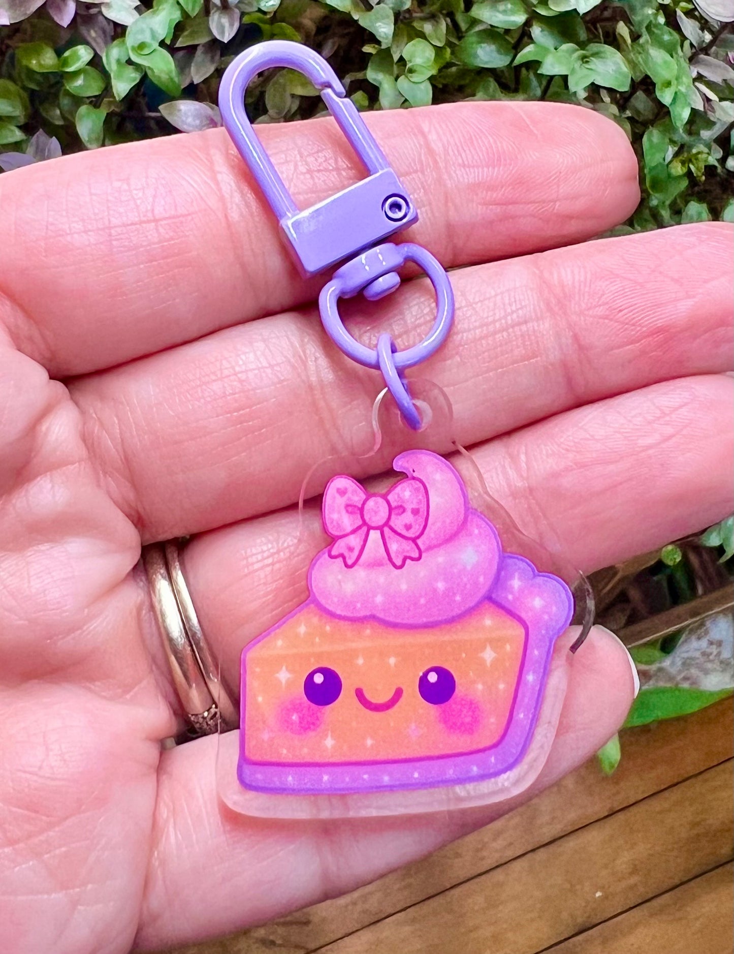 Sweet Pumpkin Pie Slice Acrylic Keychain