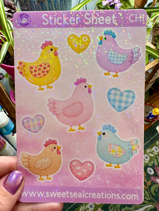 Chicken Sticker Sheets (Pack of 2)