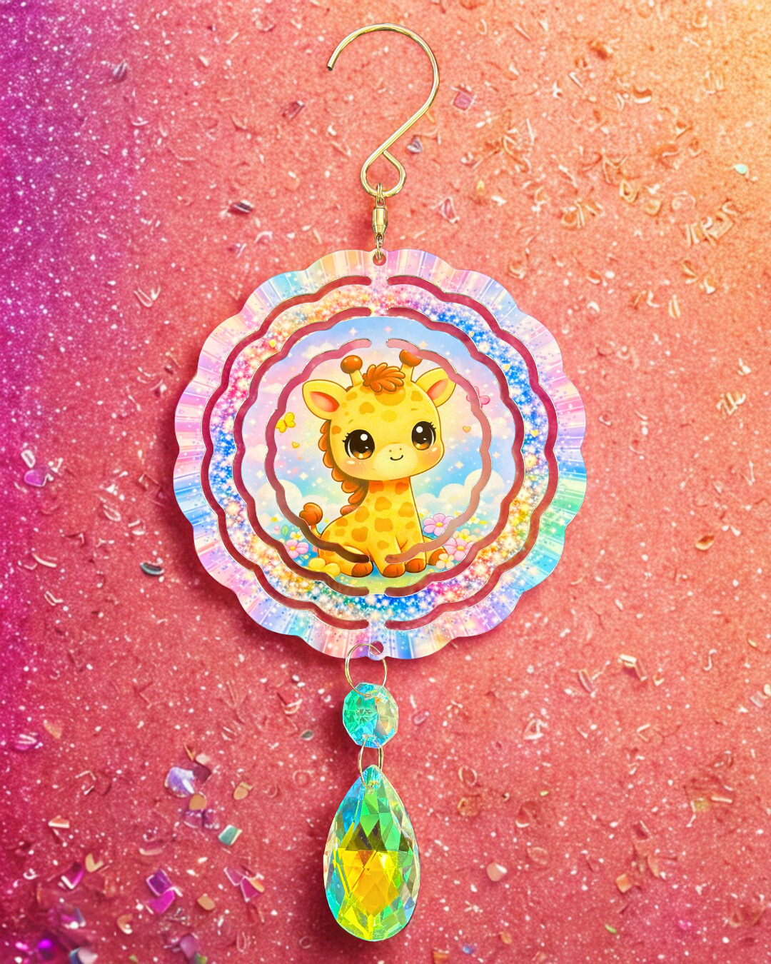 Baby Giraffe Wind Spinner