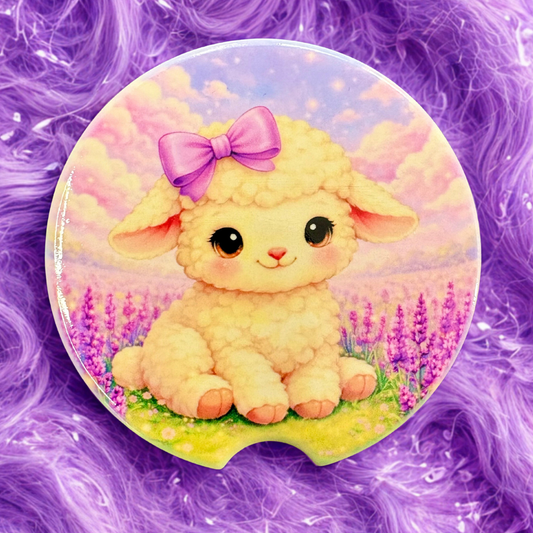 Lovely Lamb Ceramic Car Coaster